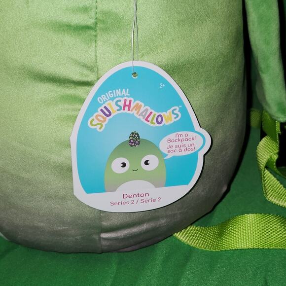 BLACK FRIDAY SALE - Squishmallows Denton The Chameleon Kids Bag NWT 12" Series 2 - Picture 4 of 7